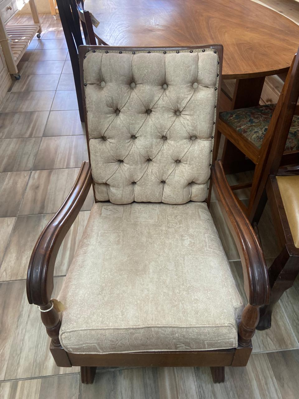 Tufted Mahogany Armchair